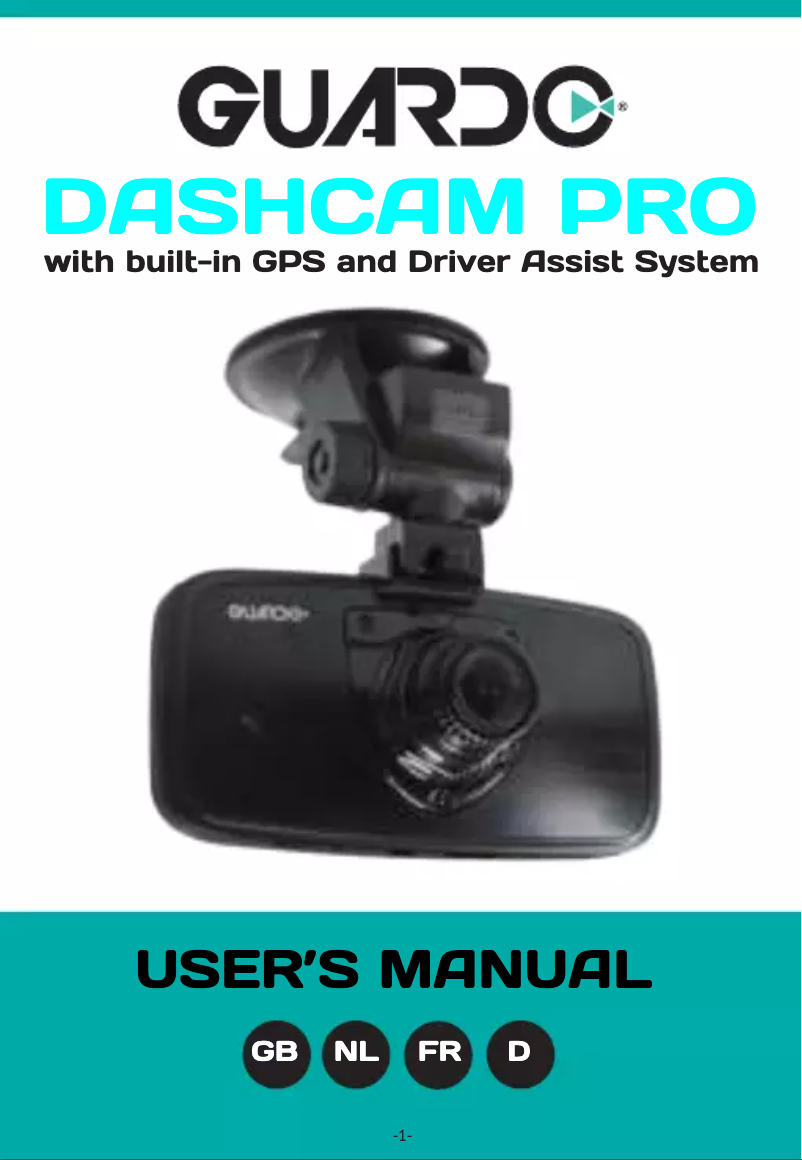 Page n°1 - Manuel utilisateur Guardo Dashcam Pro