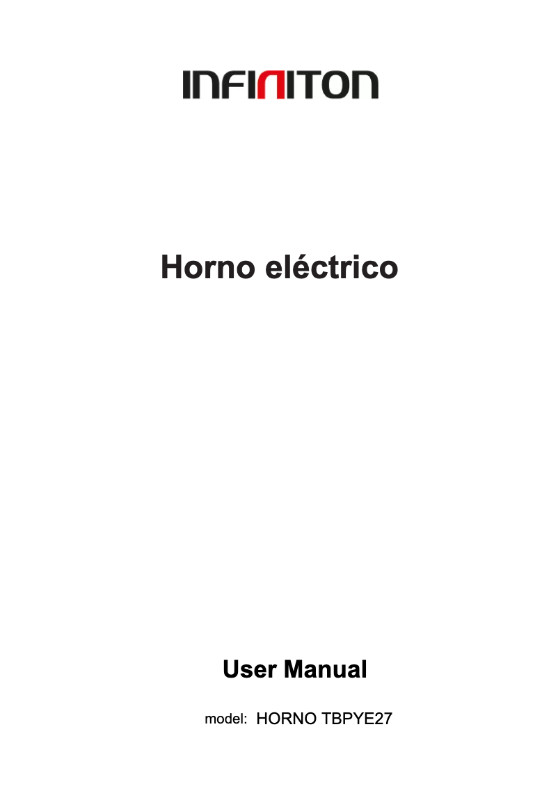 Página 1 del manual Manual de instrucciones Infiniton TBPYE27