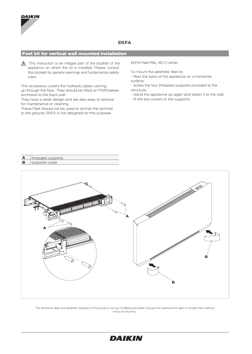 Image de la première page du manuel de l'appareil EKFA