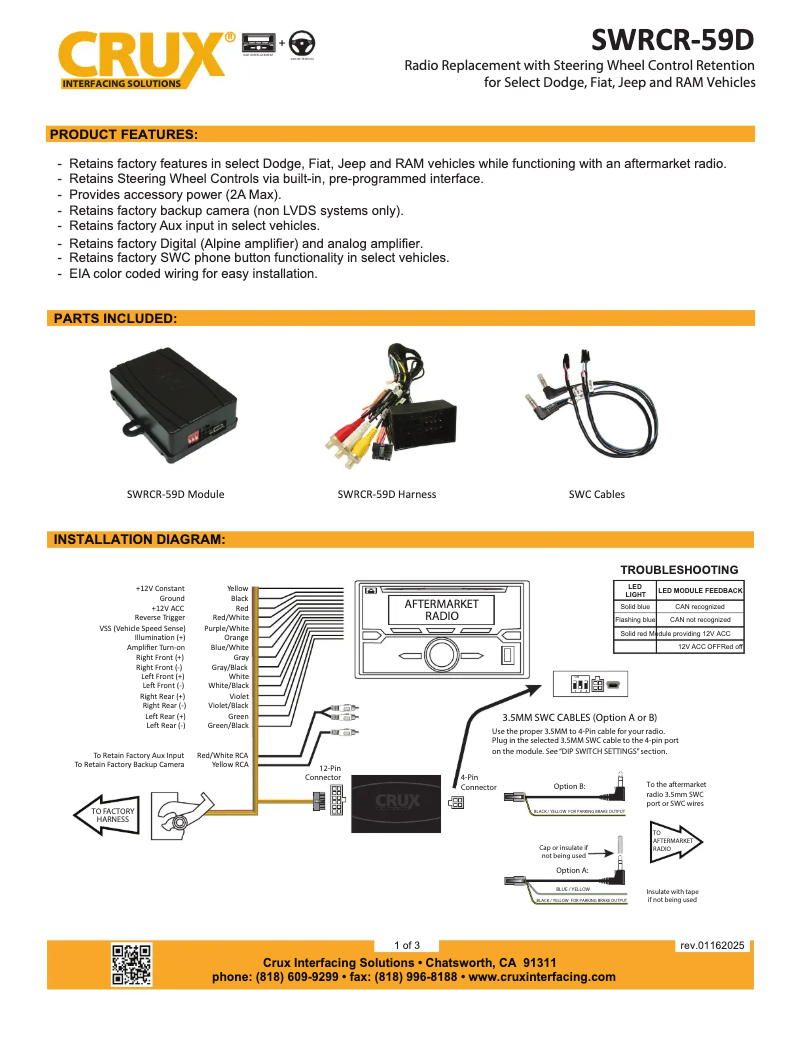 Image de la première page du manuel de l'appareil SWRCR-59D