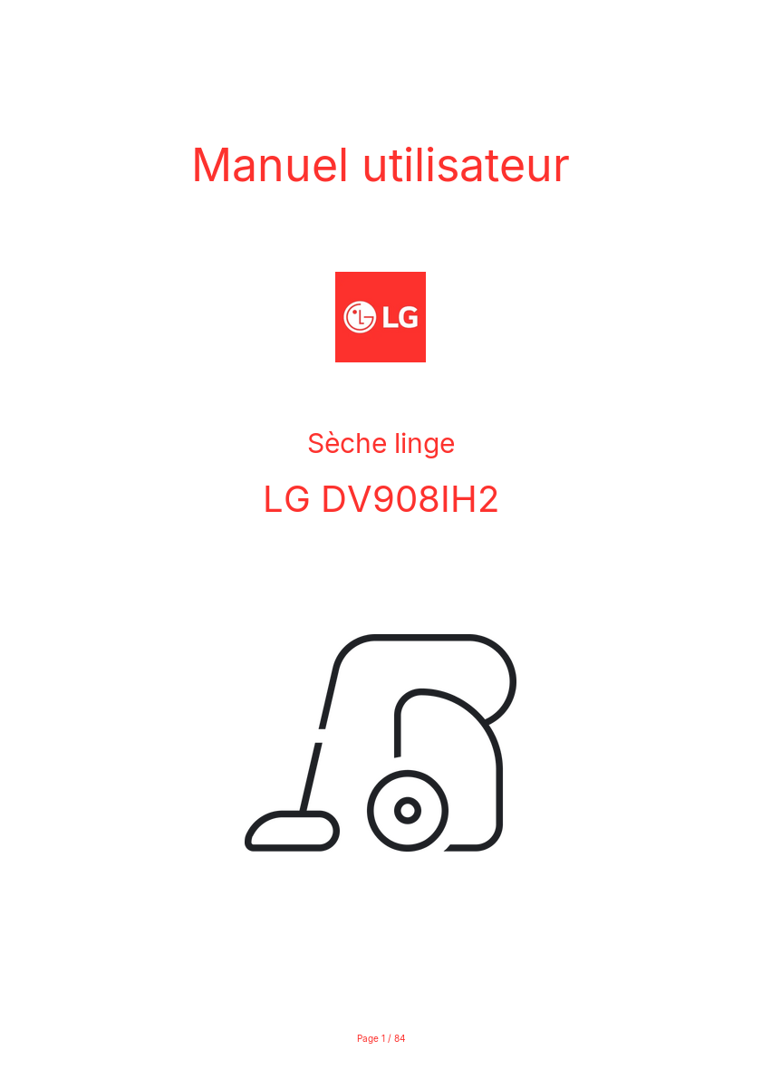 Page n°1 - Manuel utilisateur LG DV908IH2