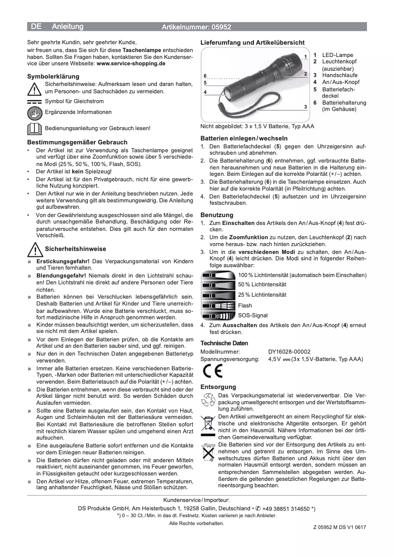 Page 1 de la notice Manuel utilisateur EasyMaxx 05952
