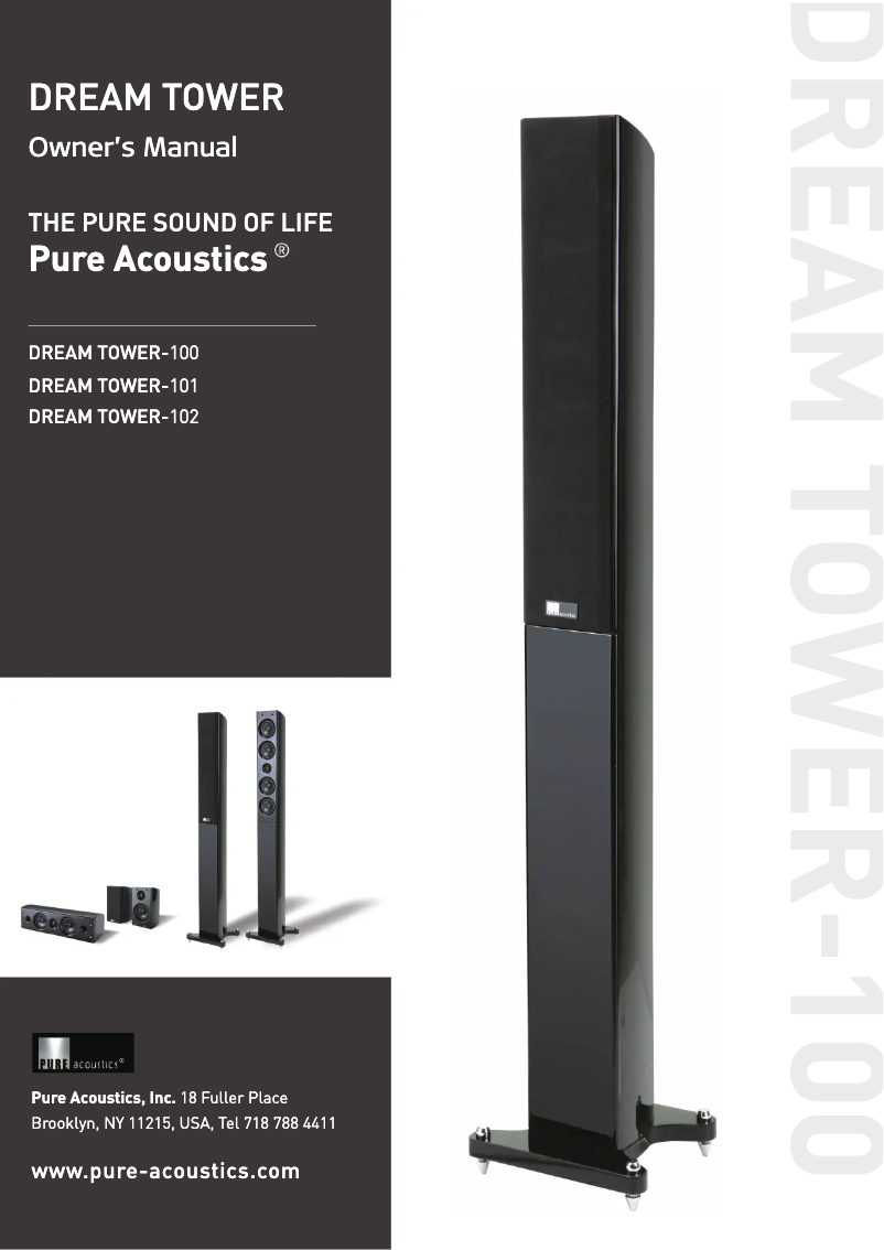 Page 1 de la notice Manuel utilisateur Pure Acoustics Dream Tower F