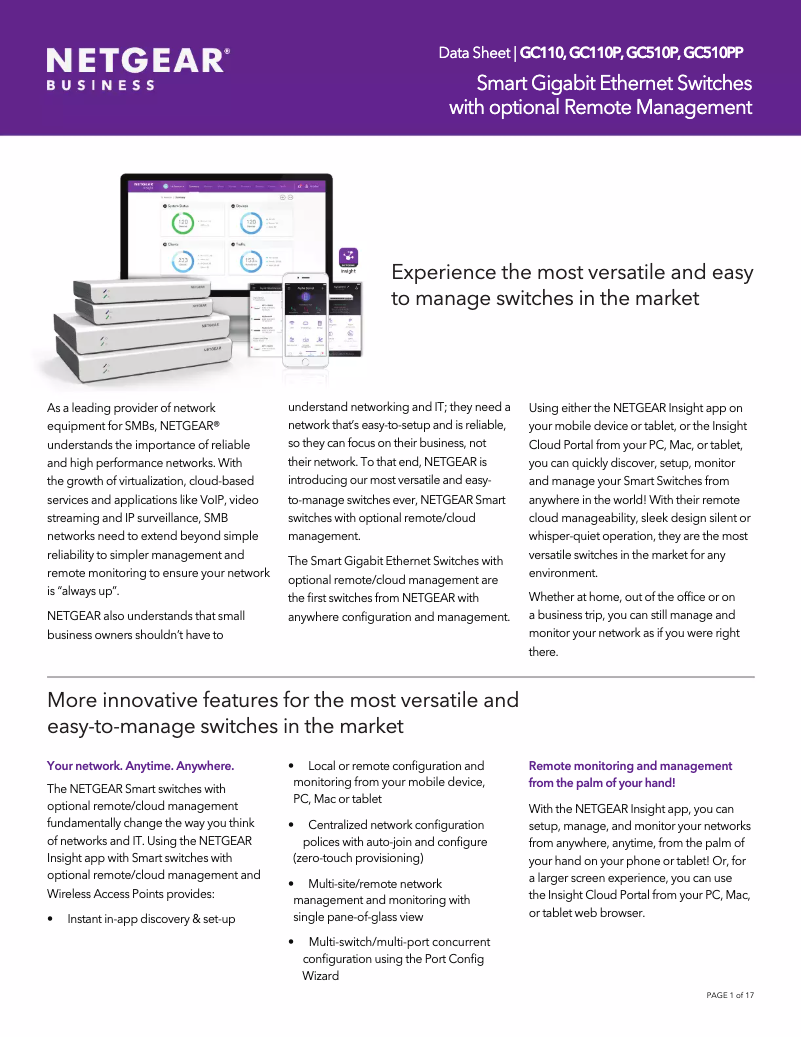 Page n°1 - Fiche technique Netgear GC110