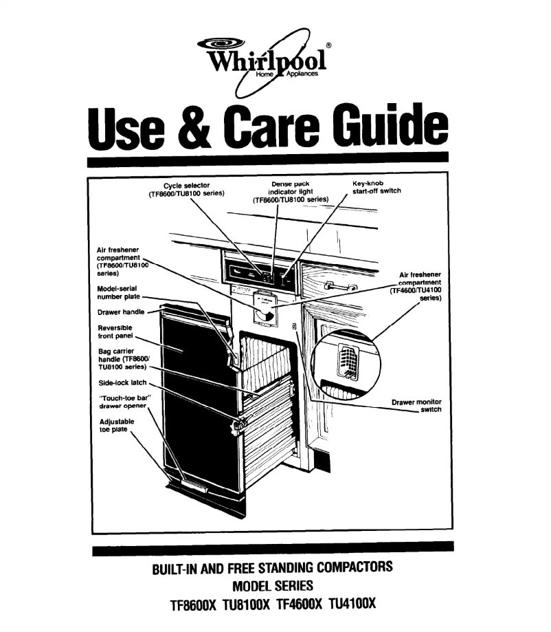 Page n°1 - Manuel utilisateur Whirlpool TU4100X