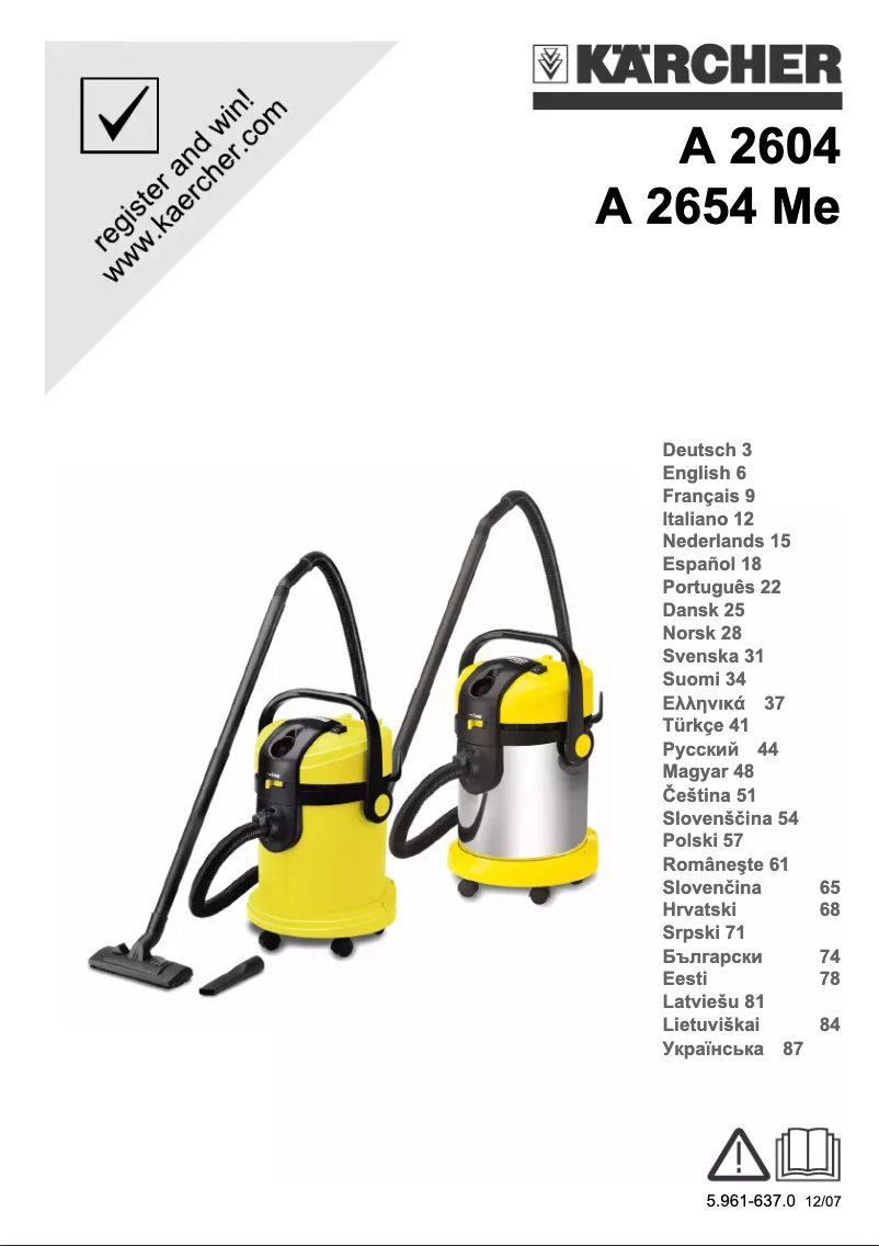 Image de la première page du manuel de l'appareil A 2654 ME