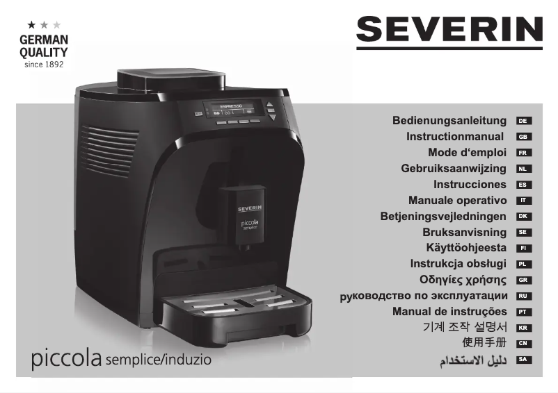 Image de la première page du manuel de l'appareil KV 8080 Piccola