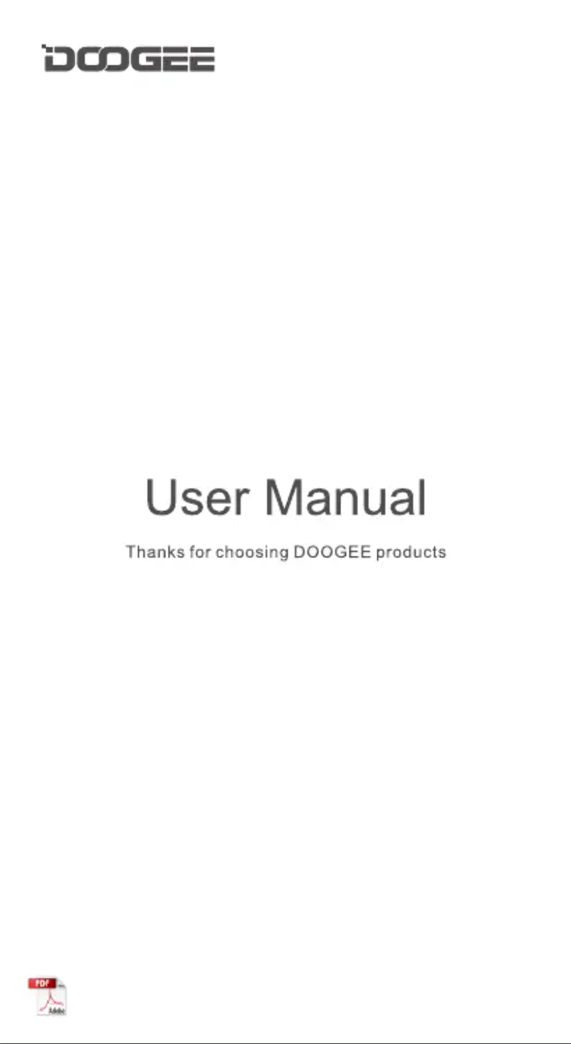 Page 1 de la notice Manuel utilisateur Doogee S59 Pro
