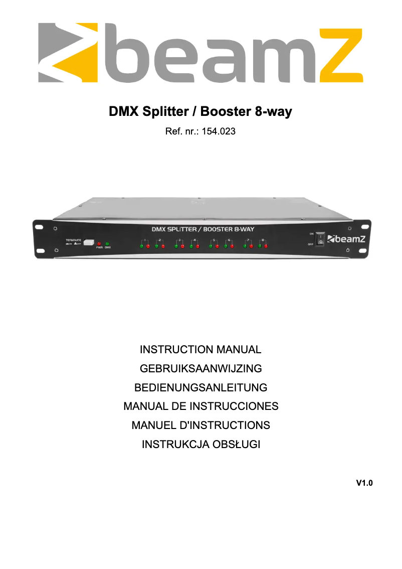 Page 1 de la notice Manuel utilisateur BeamZ DMX-512