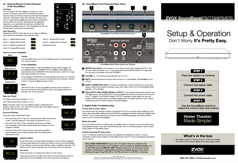 Page n°1 - Manuel utilisateur Zvox SoundBase 770