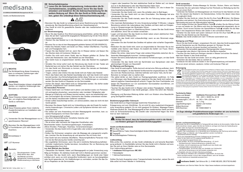 Image de la première page du manuel de l'appareil MC 850