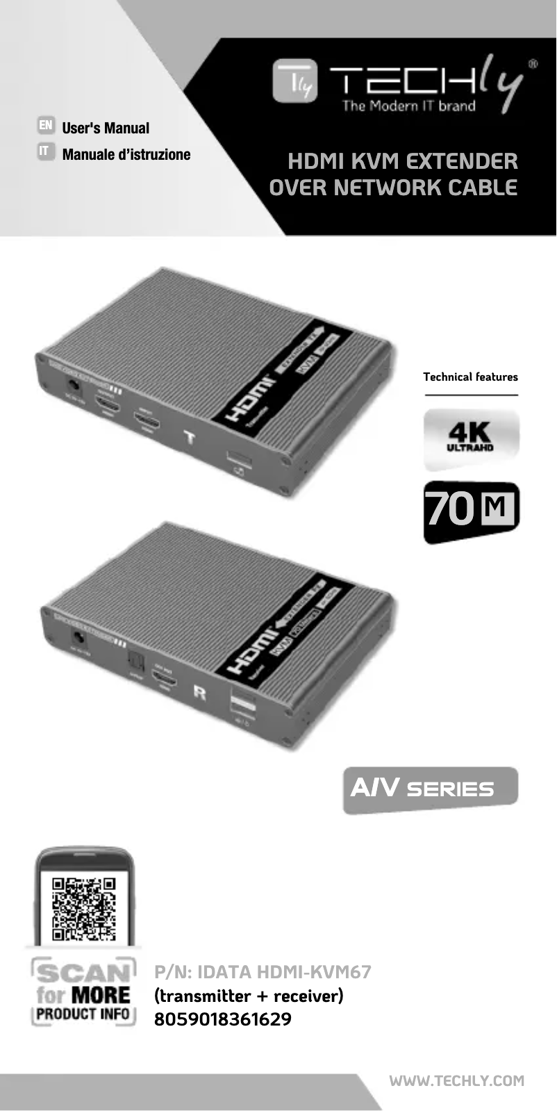 Page 1 de la notice Manuel utilisateur Techly IDATA HDMI-KVM67