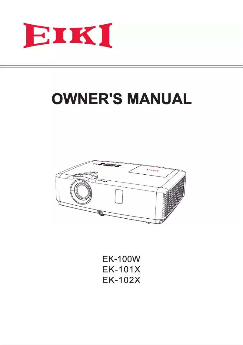 Page n°1 - Manuel utilisateur EIKI EK-100W