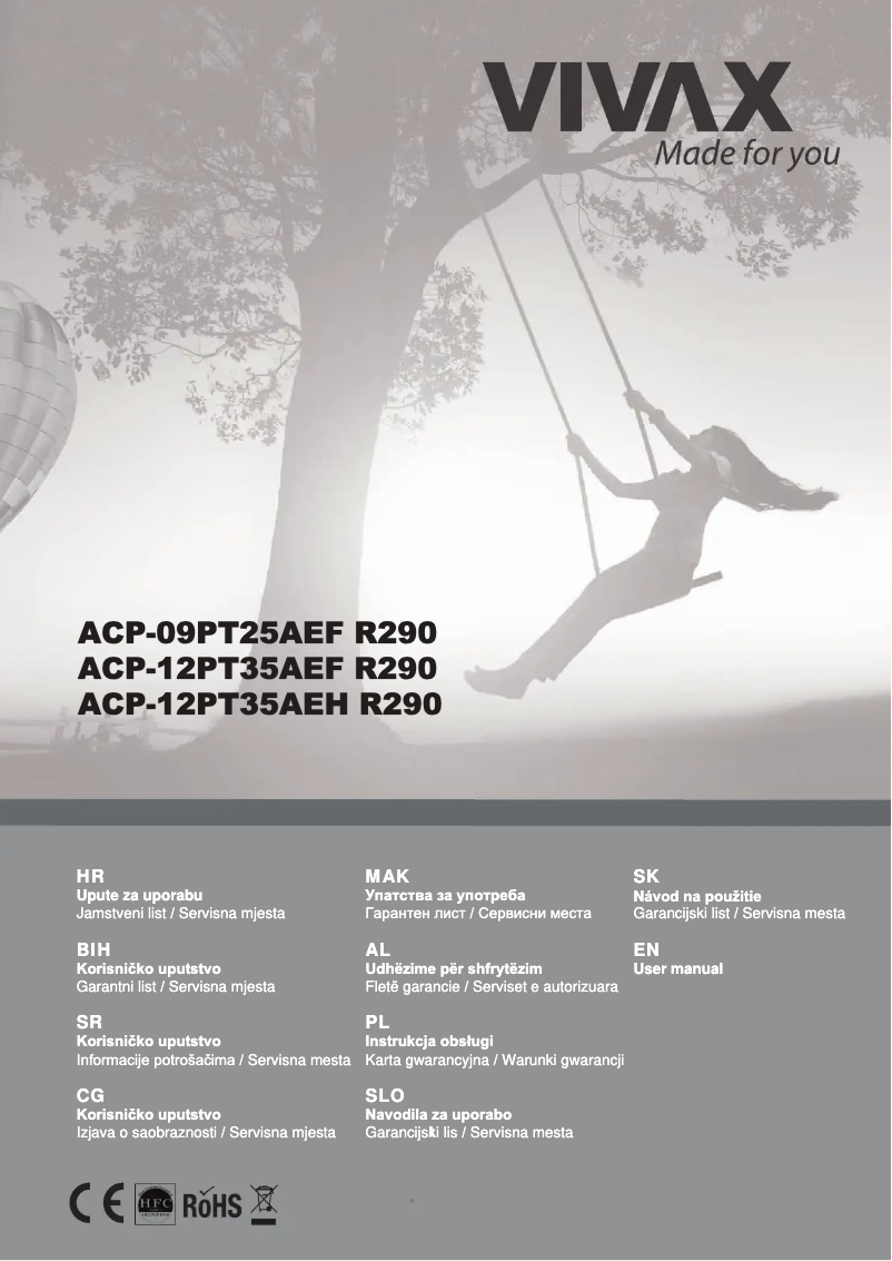 Page 1 de la notice Manuel utilisateur Vivax ACP-12PT35AEH