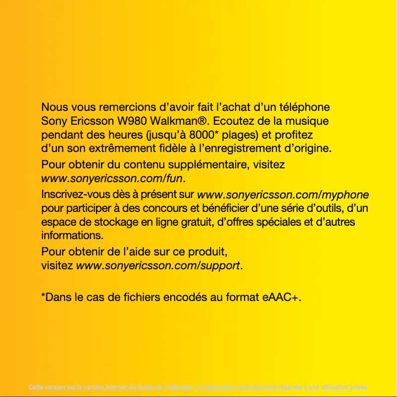 Image de la première page du manuel de l'appareil W980