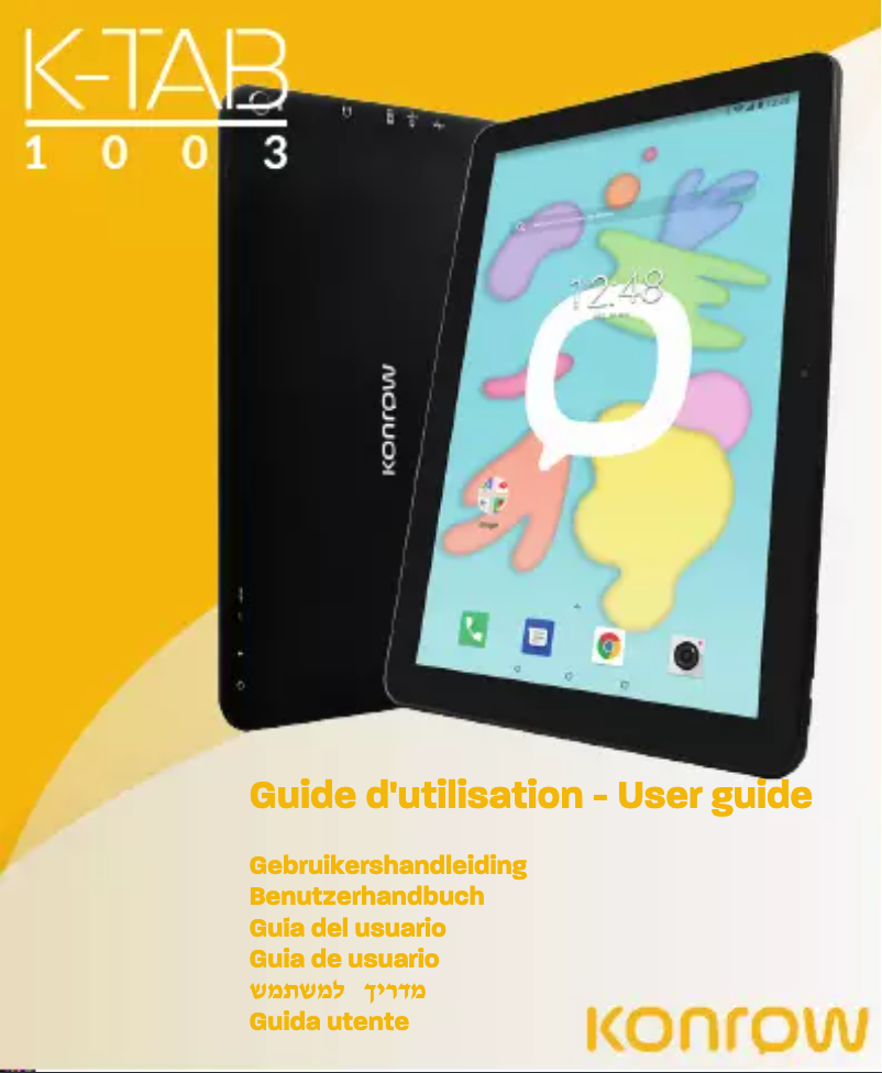 Page n°1 - Manuel utilisateur Konrow K-Tab 1003