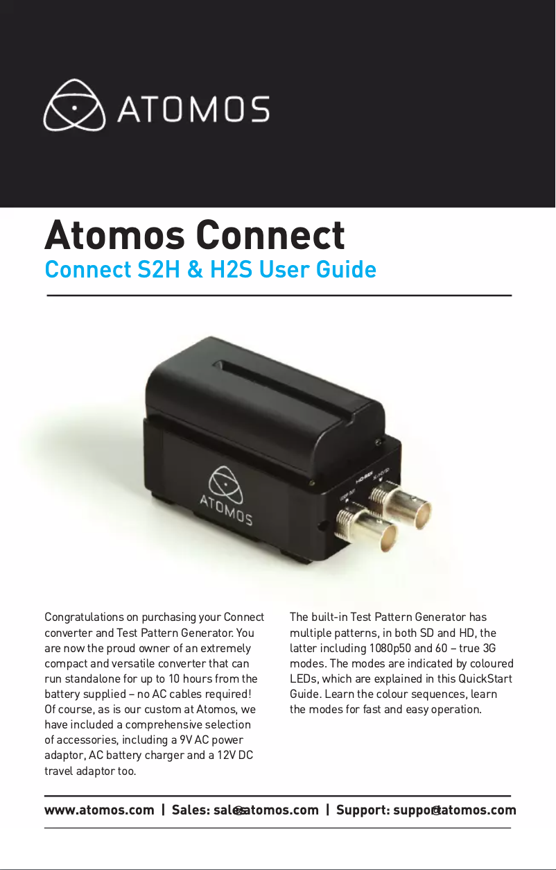 Page n°1 - Manuel utilisateur Atomos Connect