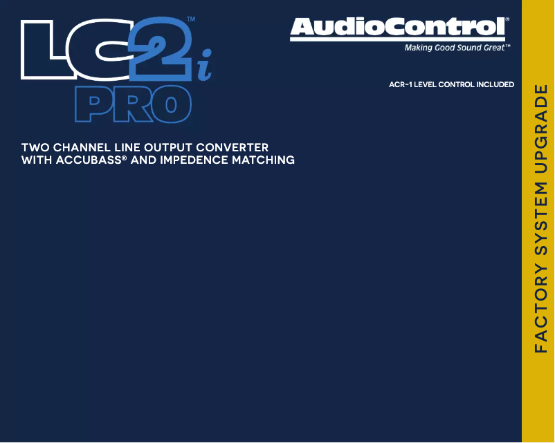 Page 1 de la notice Manuel utilisateur AudioControl LC2i Pro