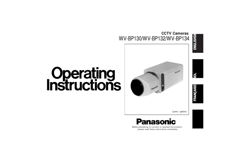 Page 1 de la notice Manuel utilisateur Panasonic WV-BP130
