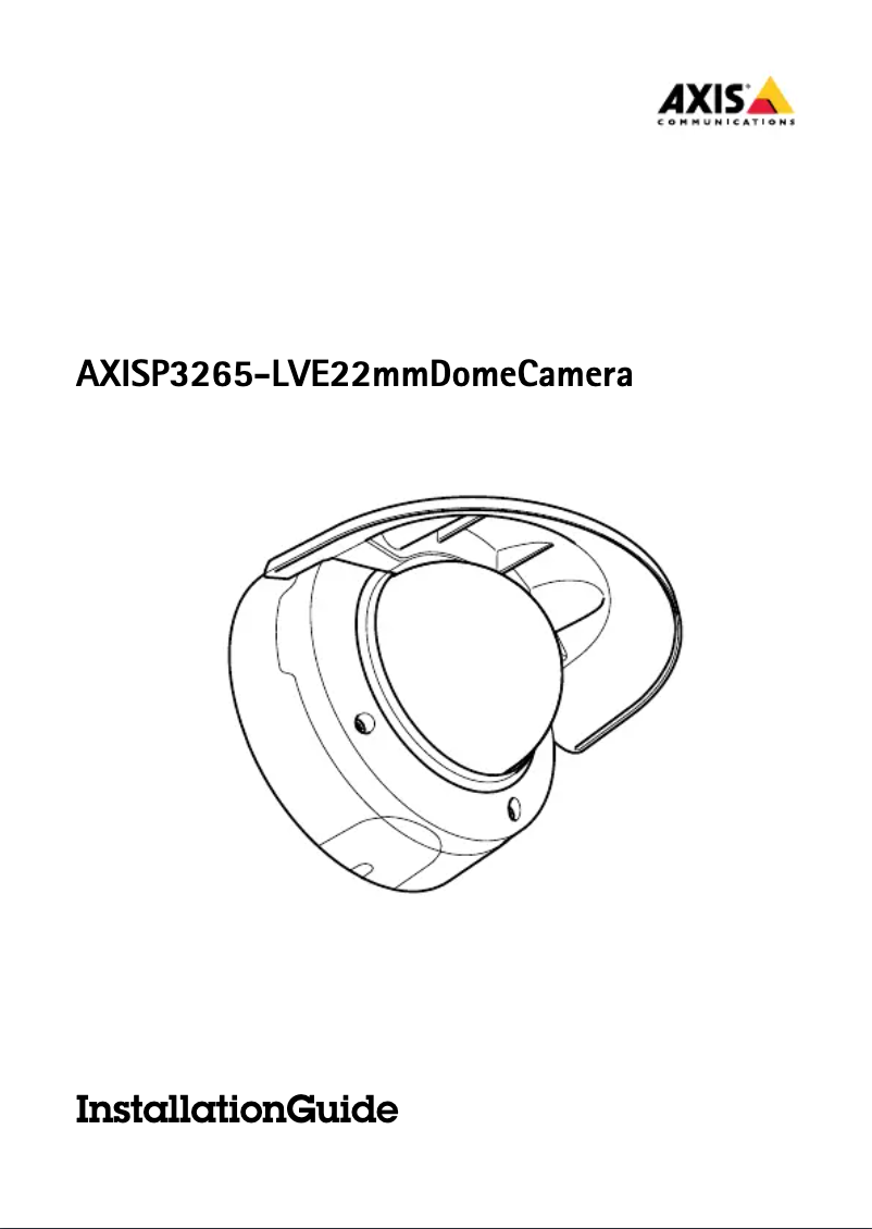 Page 1 de la notice Guide d'installation Axis P3265-LVE