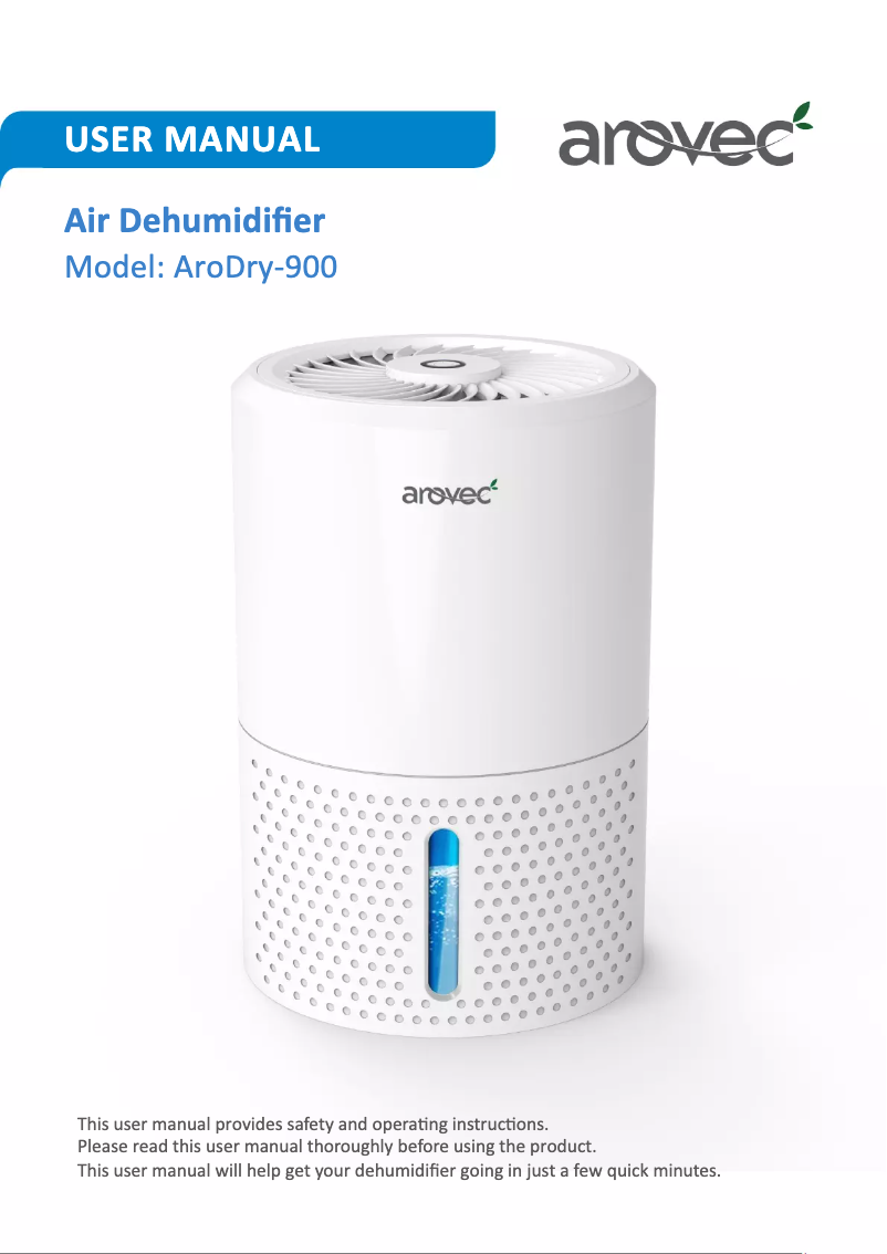 Page n°1 - Manuel utilisateur Arovec AroDry-900