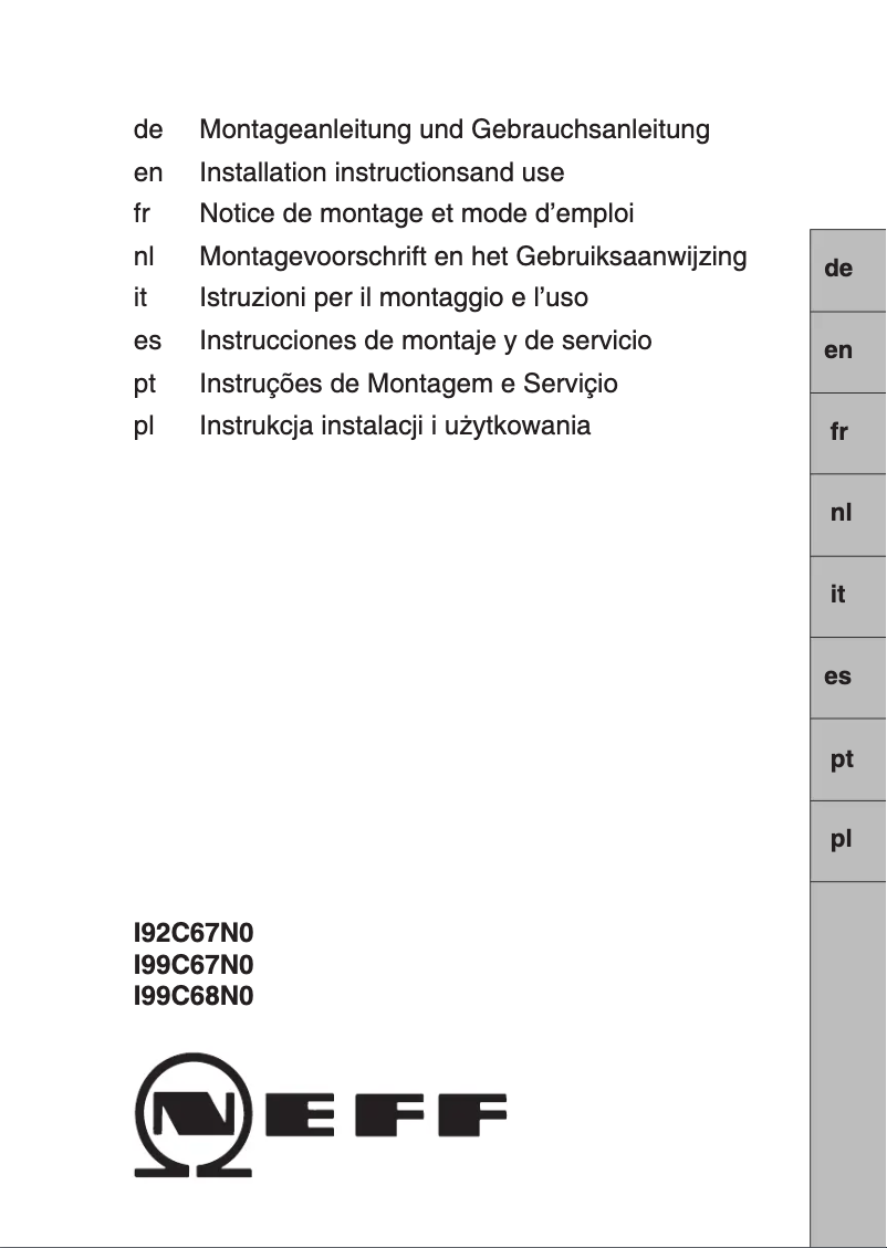 Page n°1 - Manuel utilisateur Neff I99C68N0