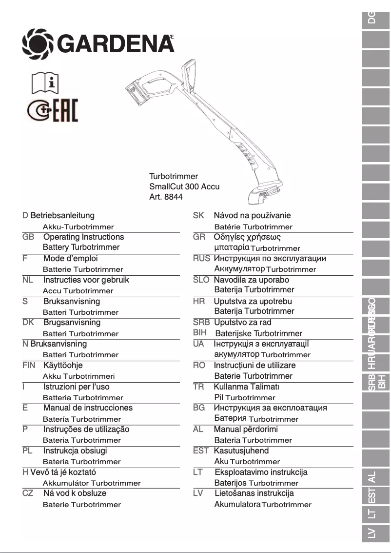 Page n°1 - Manuel utilisateur Gardena SmallCut 300 Accu