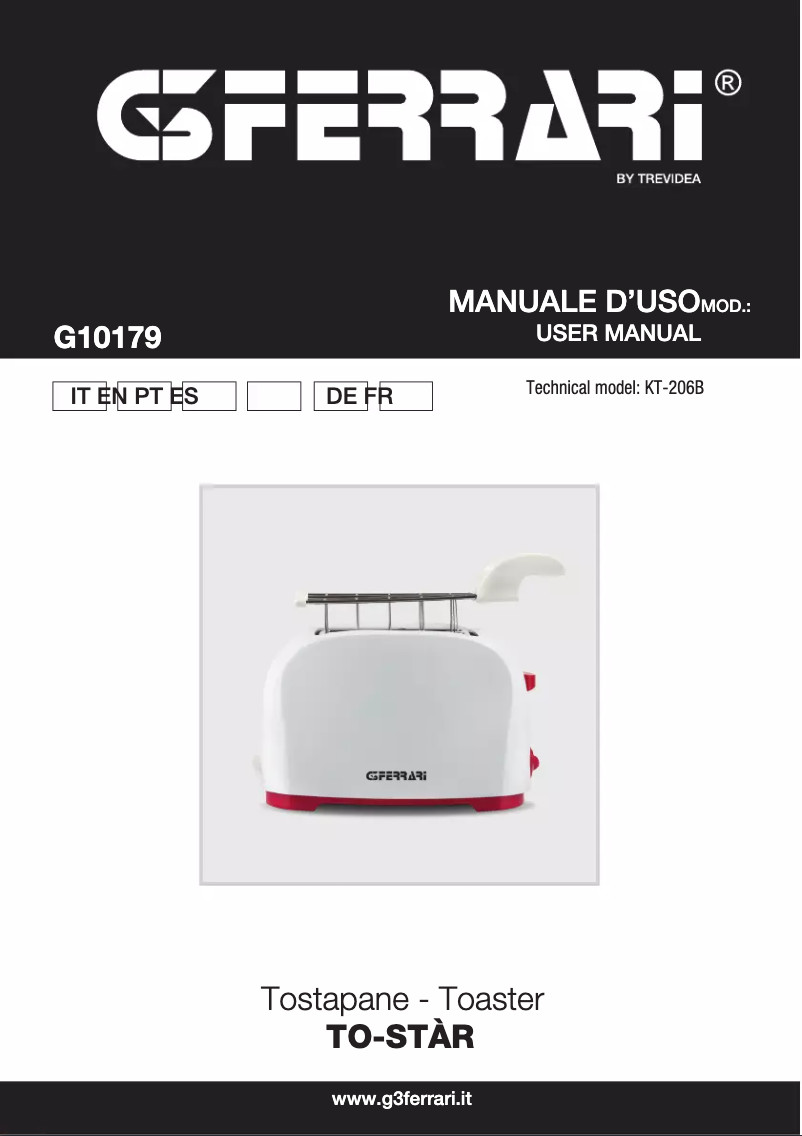 Page n°1 - Manuel utilisateur G3 Ferrari To-Stàr G10179