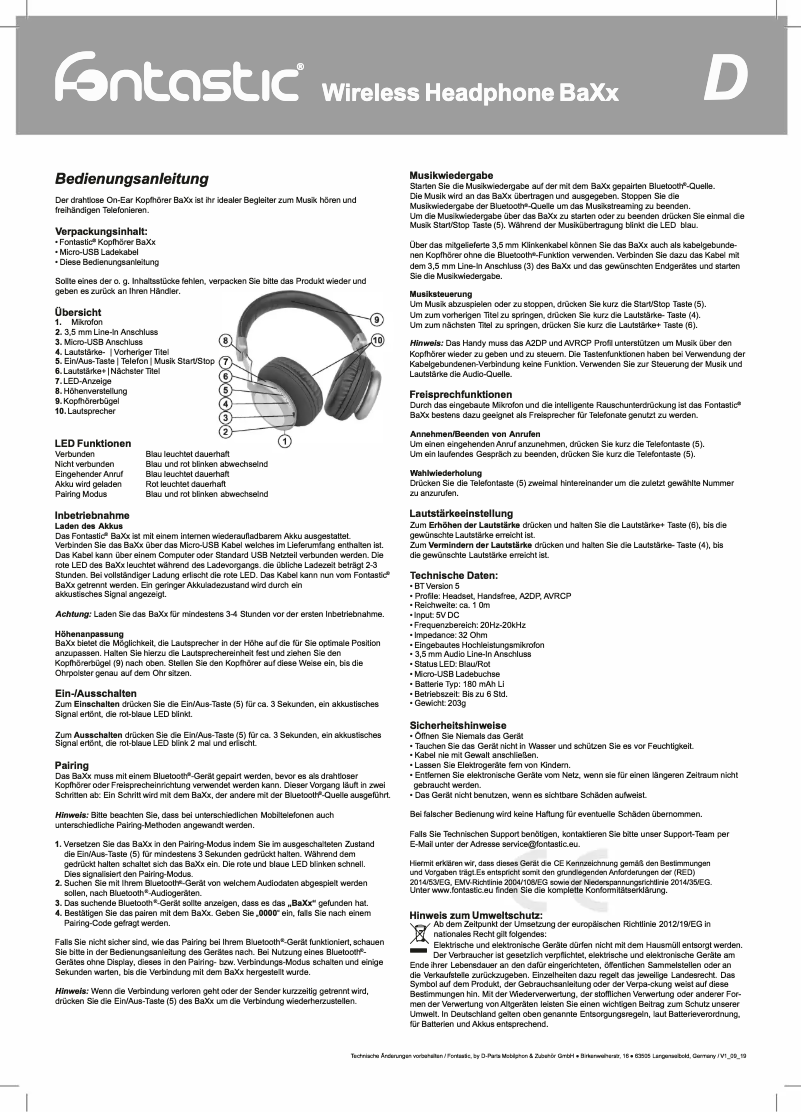 Page 1 de la notice Manuel utilisateur Monacor BAXX/SW