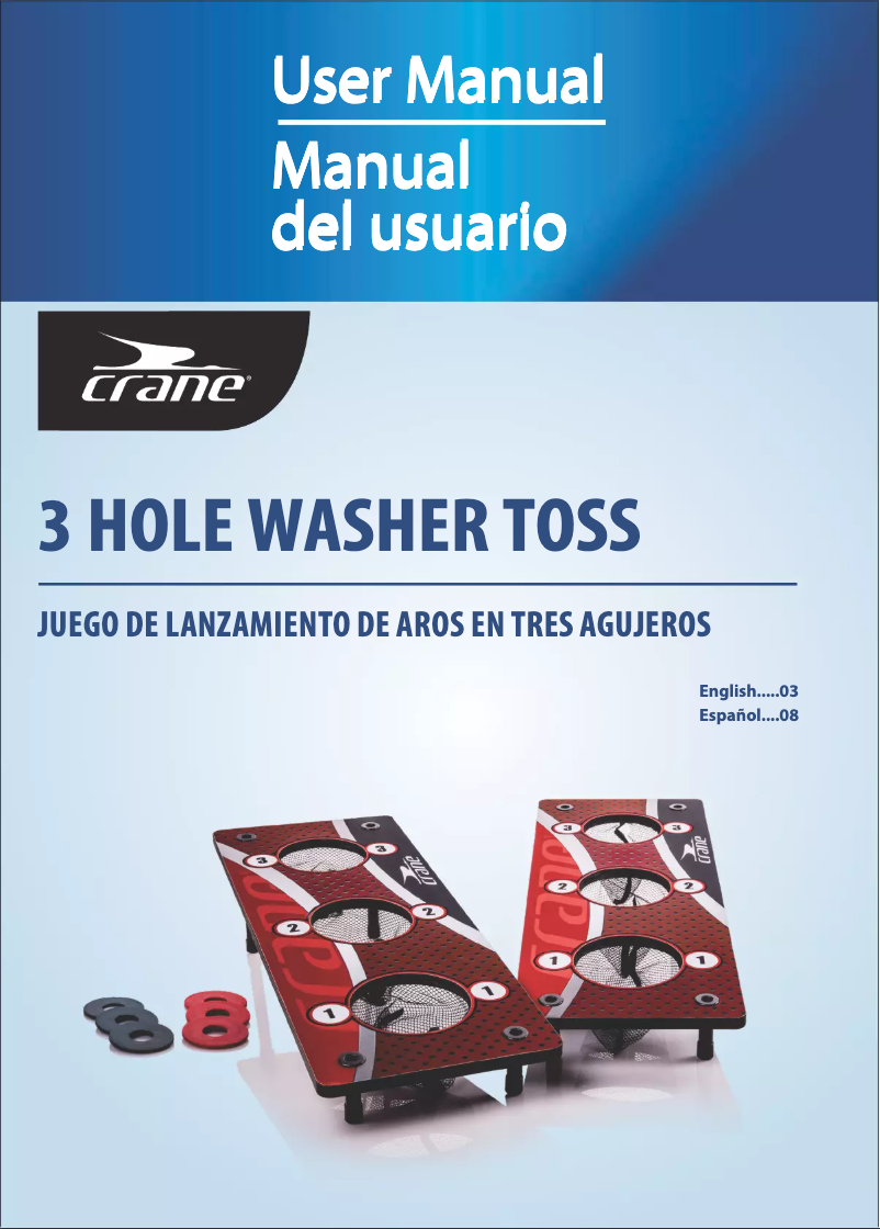 Page 1 de la notice Manuel utilisateur Crane 3 Hole Bean Bag or Washer Toss 50743