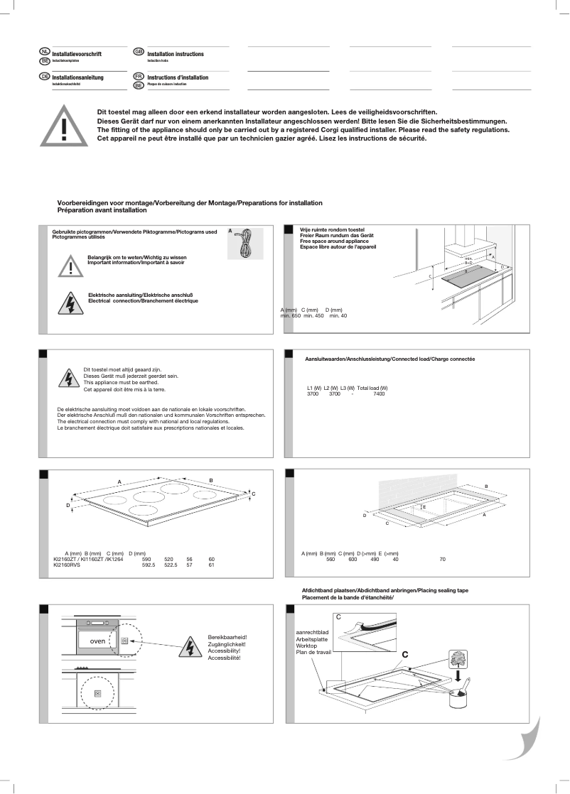 Page 1 de la notice Guide d'installation Etna KI2160RVS