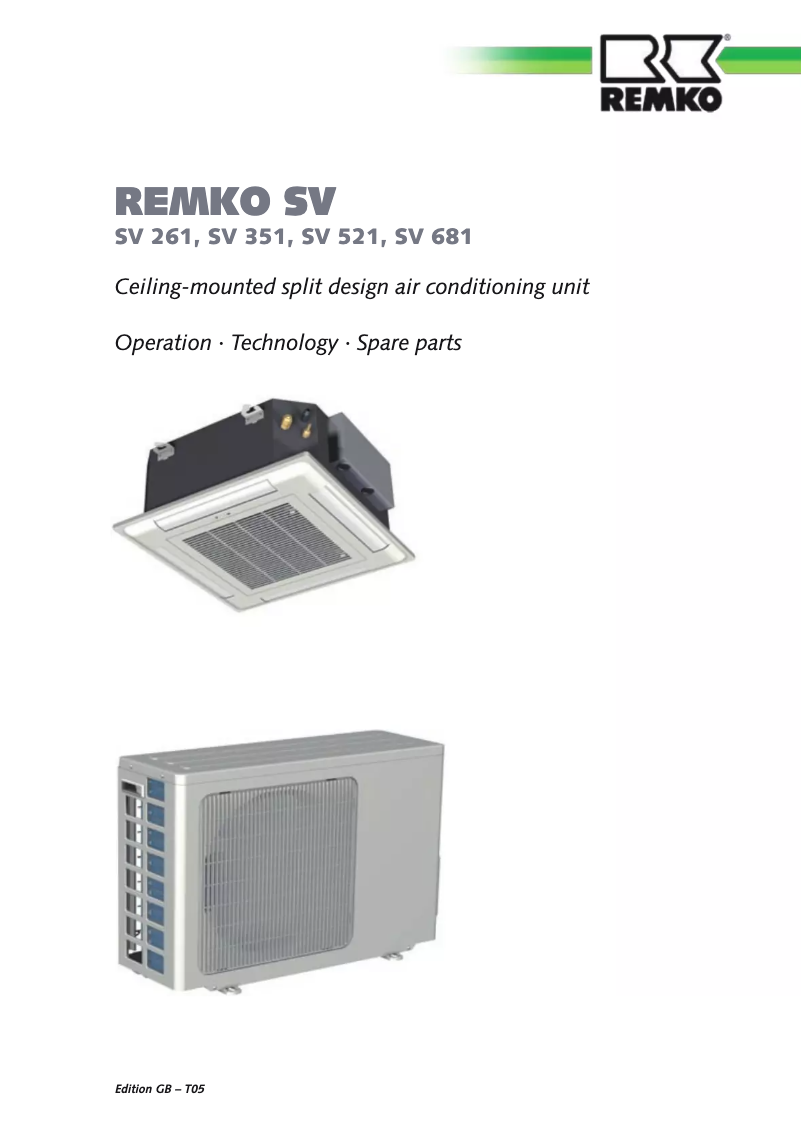 Page 1 de la notice Manuel utilisateur Remko SV521