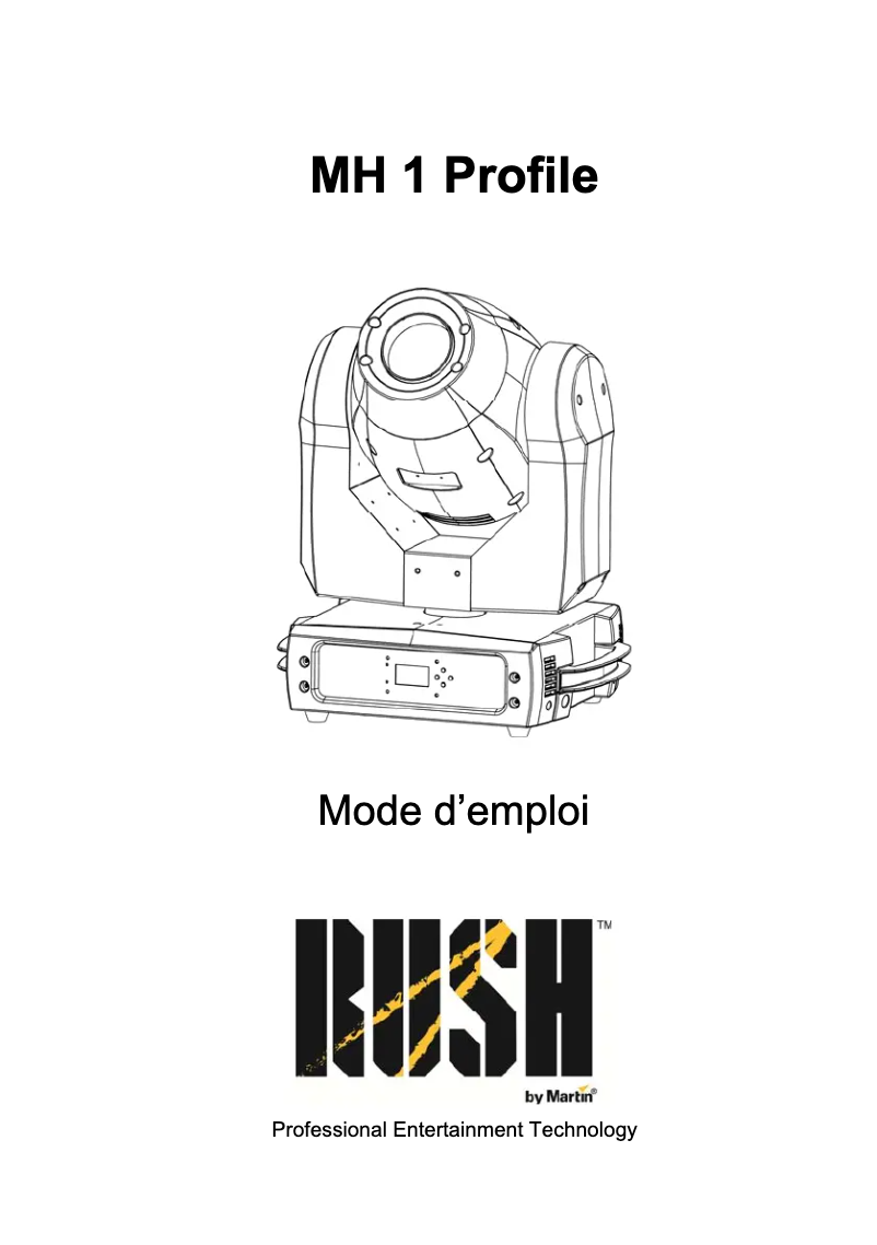 Image de la première page du manuel de l'appareil RUSH MH 1 Profile