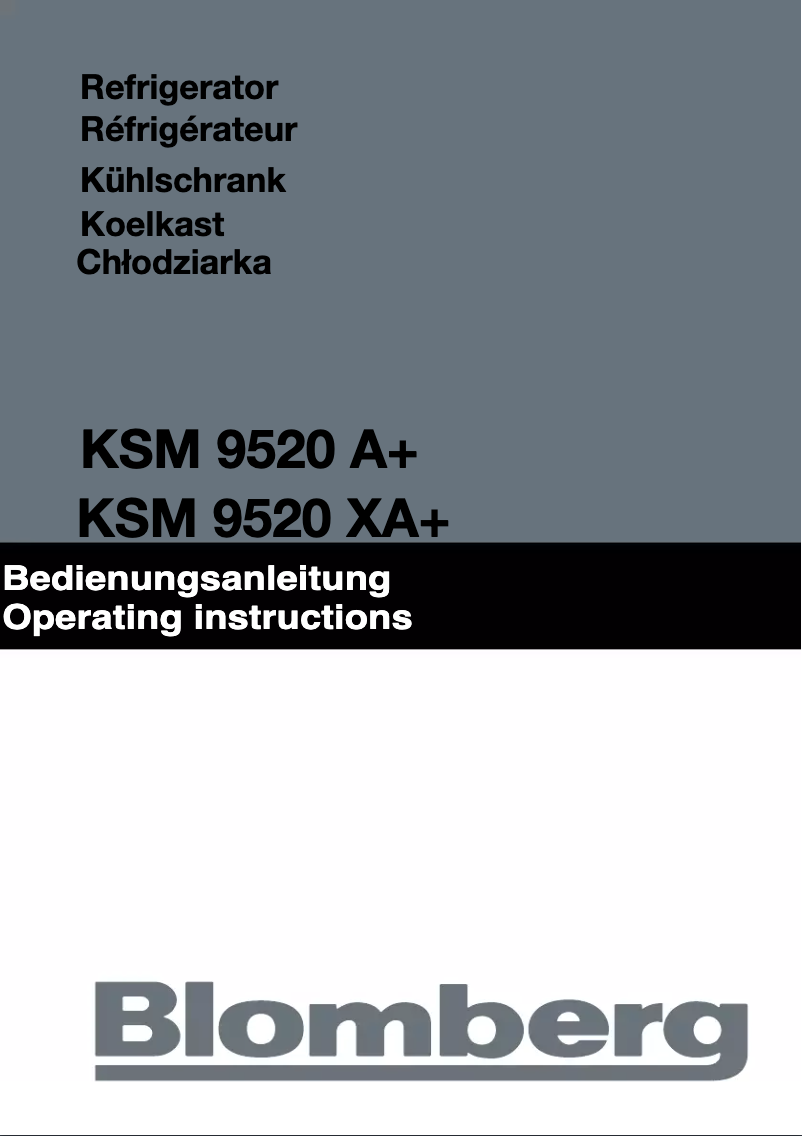 Page n°1 - Manuel utilisateur Blomberg KSM 9520 X A