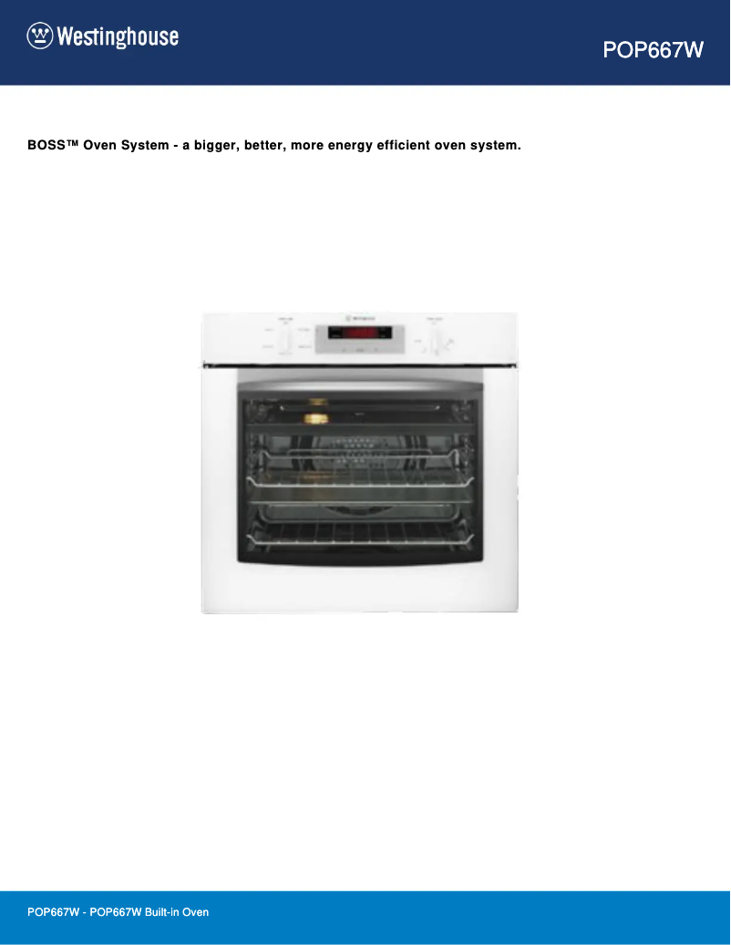 Page n°1 - Fiche technique Westinghouse POP667W