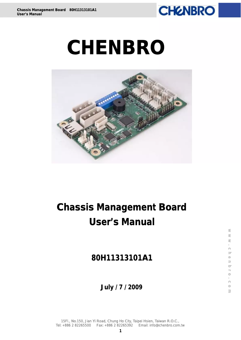 Page n°1 - Manuel utilisateur Chenbro Micom RM11704