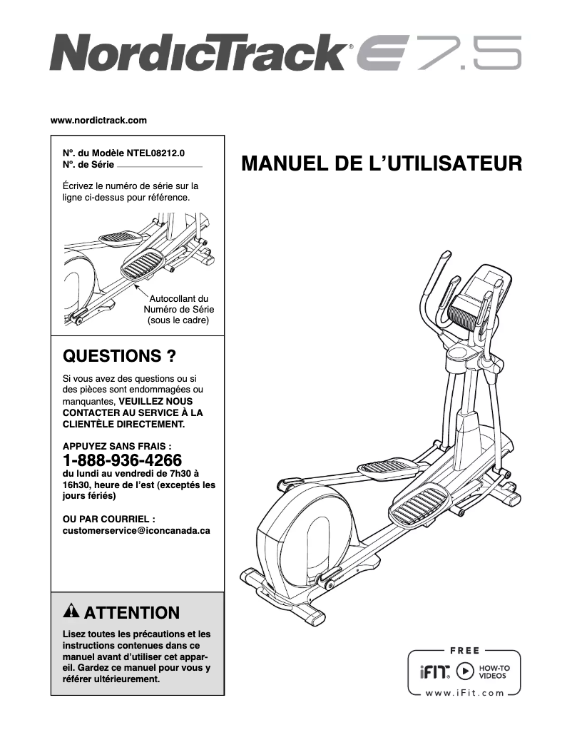 Image de la première page du manuel de l'appareil E7.5