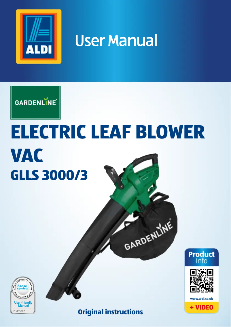 Page n°1 - Manuel utilisateur Gardenline GLLS 3000/3