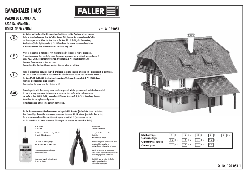 Page n°1 - Manuel utilisateur Faller 190058