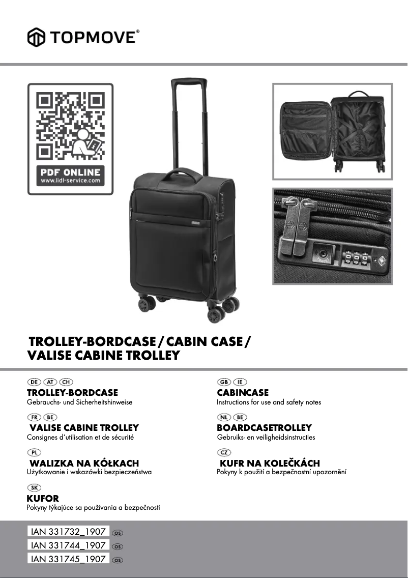 Page n°1 - Manuel utilisateur Topmove IAN 331744