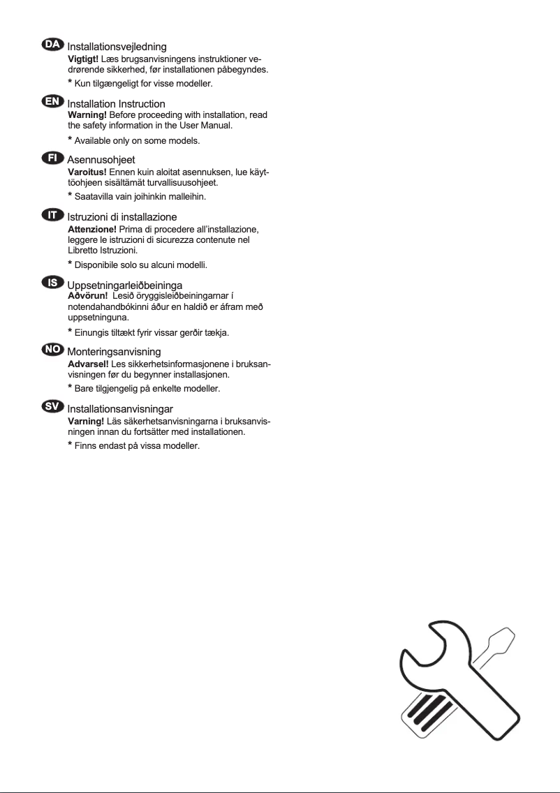 Page 1 de la notice Guide d'installation Electrolux ESM48300UX