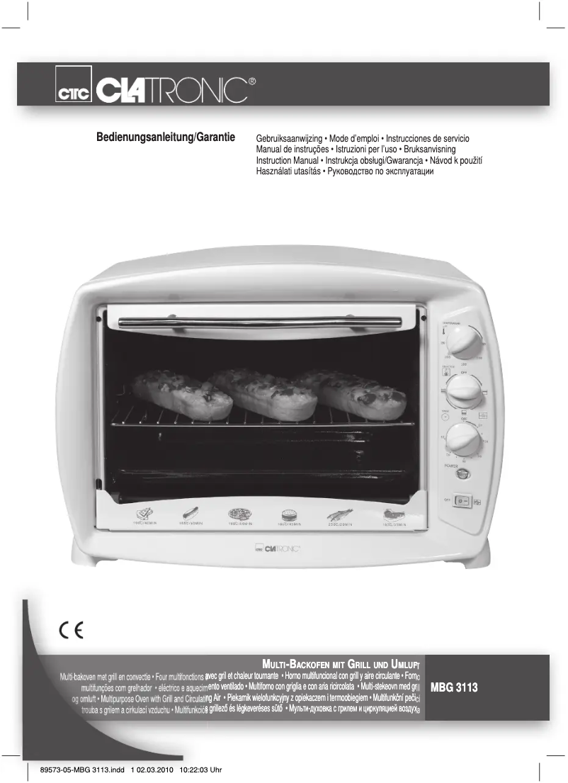 Page 1 de la notice Manuel utilisateur Clatronic MBG 3113