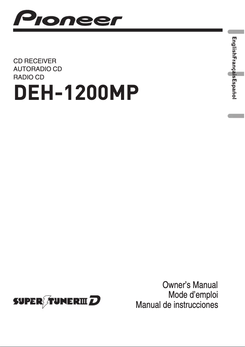 Image de la première page du manuel de l'appareil DEH-1200MP