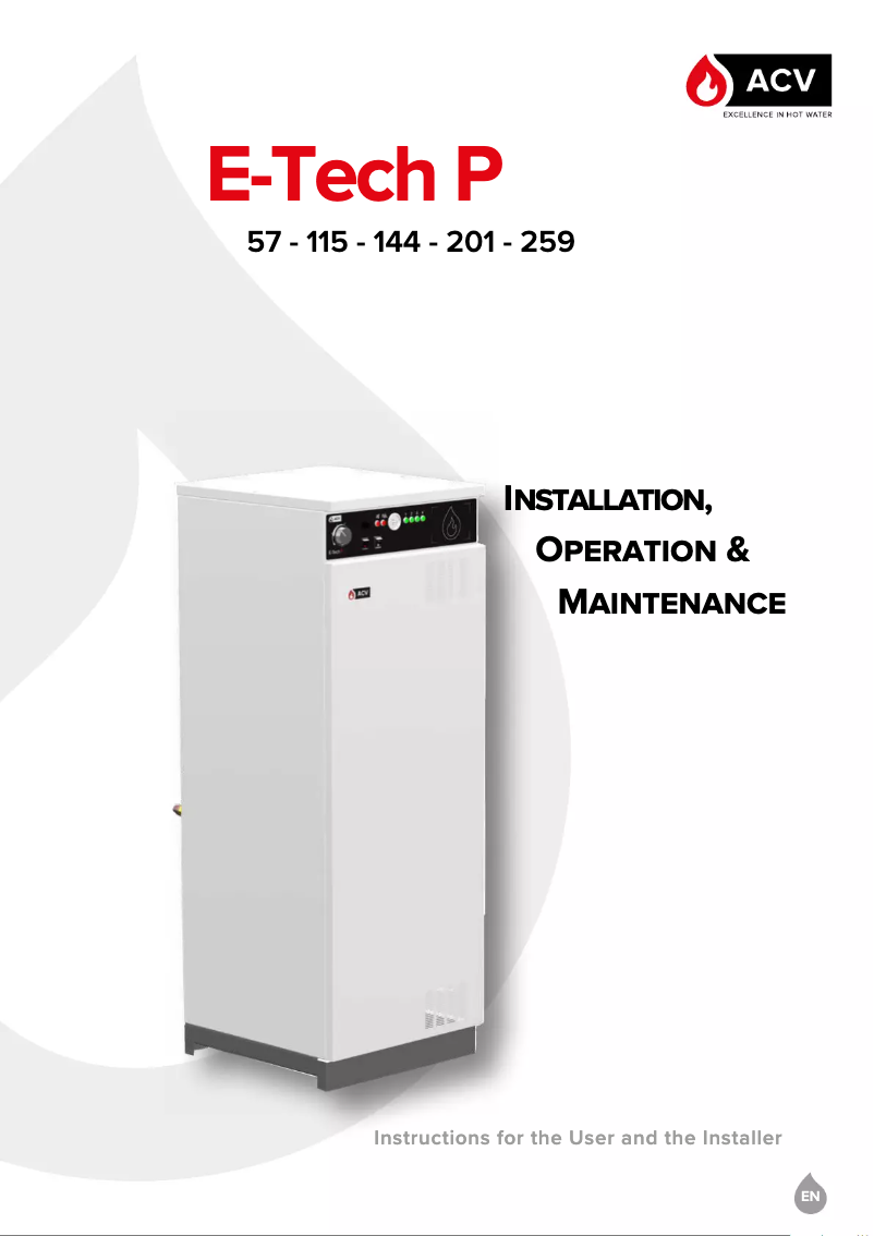 Página 1 del manual Manual de usuario ACV E-Tech P 201