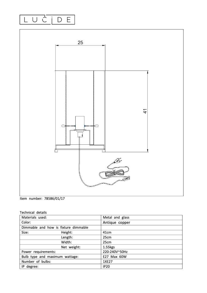 Page n°1 - Manuel utilisateur Lucide Julot 78586/01/17