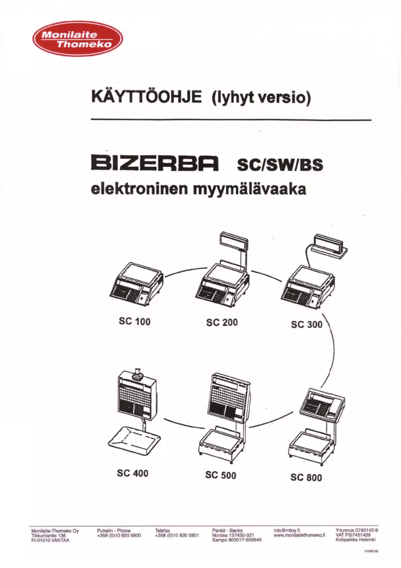 Imagen de la primera página del manual del dispositivo SC 200