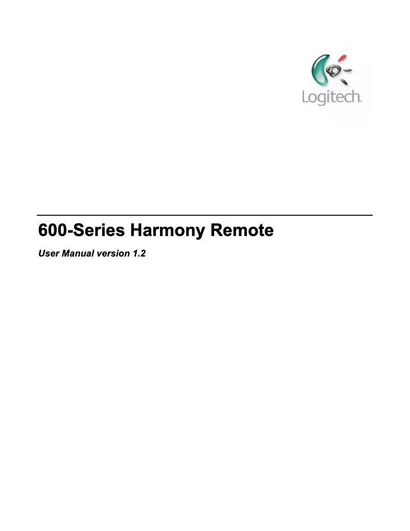 Page n°1 - Manuel utilisateur Logitech Harmony 659