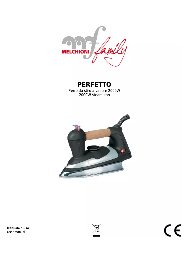 Page 1 de la notice Manuel utilisateur Melchioni PERFETTO