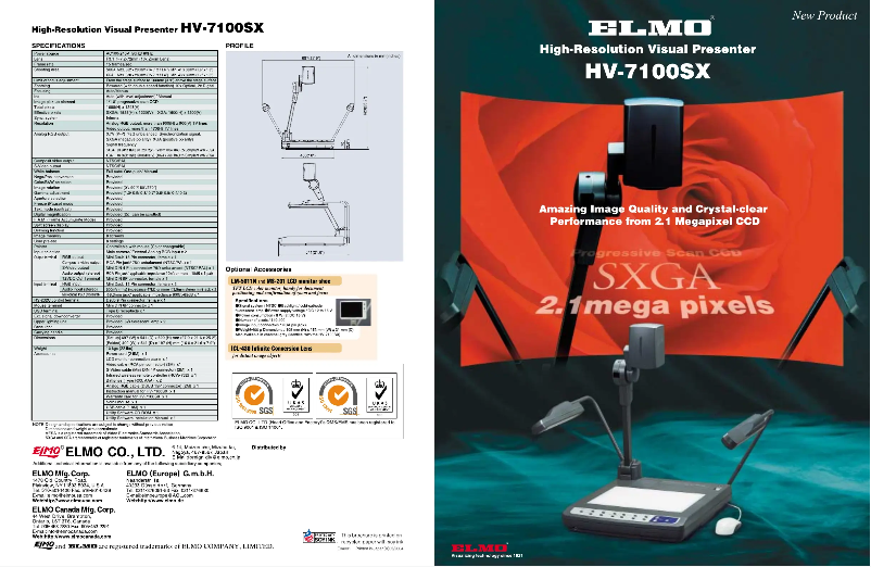 Page 1 de la notice Brochure Elmo HV-7100SX