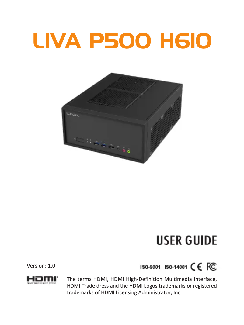 Page 1 de la notice Manuel utilisateur ECS LIVA P500 H610